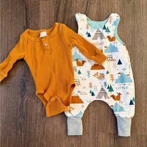 Kids Adventure-Themed Matching Set - Orange and Multicolor
